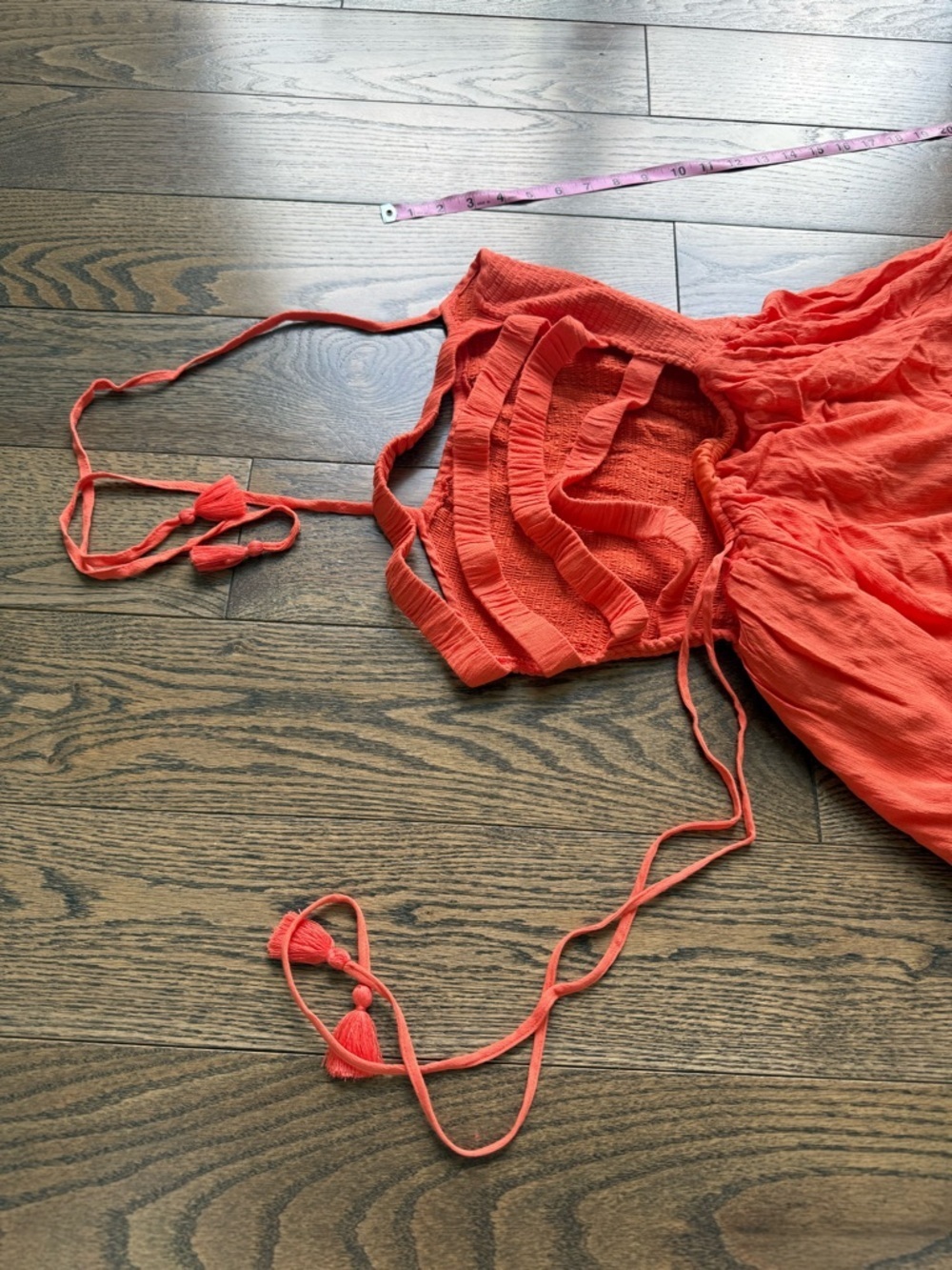 In Loom Coral Smocked Tiered Maxi Dress - Size M - Bump Friendly! - Picture 7 of 10